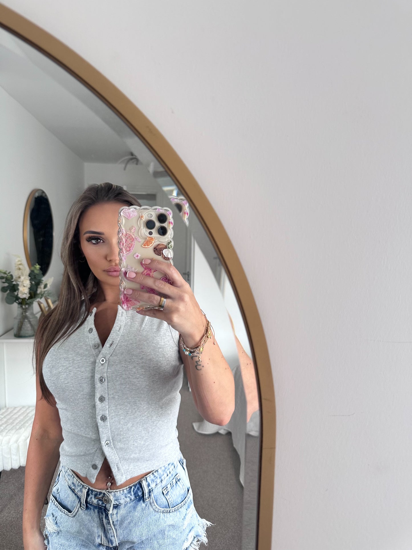 The Reeva - Button Up Waist Coat Top