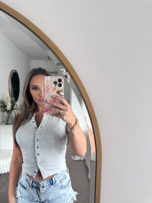 The Reeva - Button Up Waist Coat Top